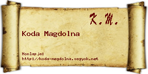 Koda Magdolna névjegykártya